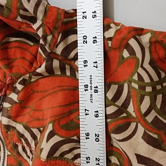 Jones NY XL Soft Fine Wale Stretch Print Cotton Corduroy Jean Jacket - Picture 8 of 16